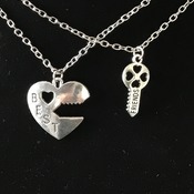 Heart and Key best friend Necklace