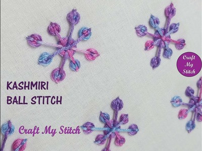 Kashmiri ball stitch - New and Easy All over design - Hand embroidery