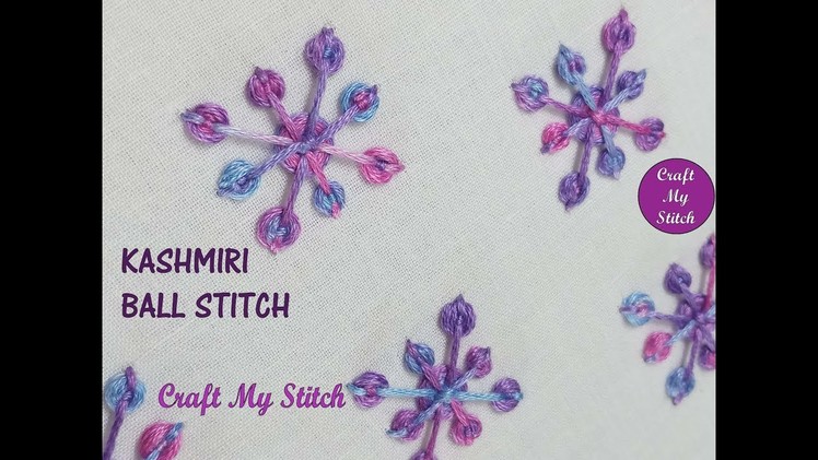 Kashmiri ball stitch - New and Easy All over design - Hand embroidery