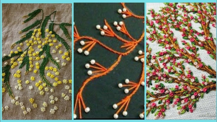 Latest new hand embroidery flower designs, Beautiful hand embroidery flower design,