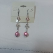 Pink drop earrings 115222