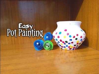 Polka Dot Pot Painting| Easy Pot Painting