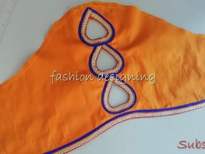 Stitching of heart design on the hand of a blouse | fashion designing