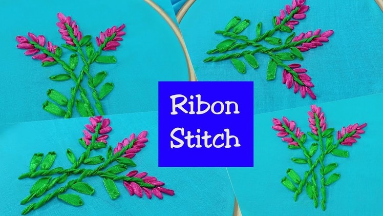 রিবনের কাজ | Ribon Stitch | Ribon design | Ribon Embroidery  or work | Hand Embroidery |