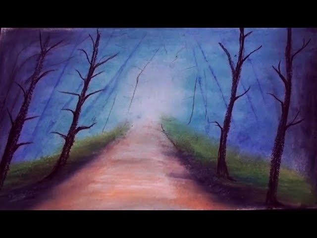 Very easy scenery drawing for beginners | soft pastels