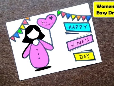 Women's Day Easy Drawing