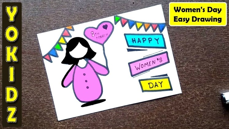 Women's Day Easy Drawing