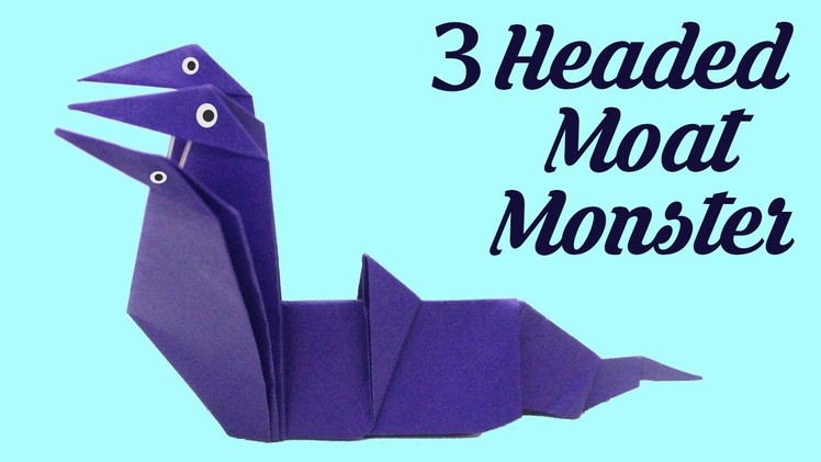 3 Headed Moat Monster by John Montroll,  Easy Origami, Basic origami, Simple Origami for Beginners