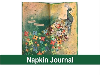 Art Journal with Napkins - Decoupage with Distress Paint- EASY