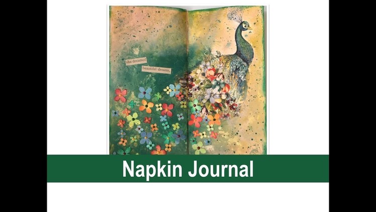 Art Journal with Napkins - Decoupage with Distress Paint- EASY