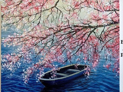 Cherry Blossom STEP by STEP Acrylic Painting (ColorByFeliks)