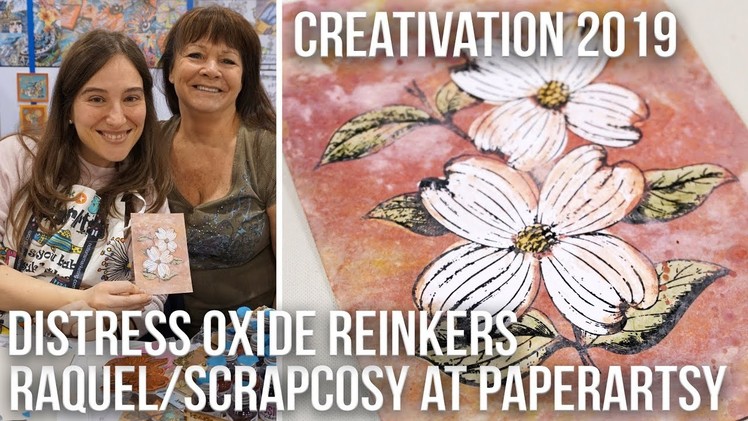 Distress Oxide Technique - Reinkers and PaperArtsy glaze - Scrapcosy at Creativation 2019
