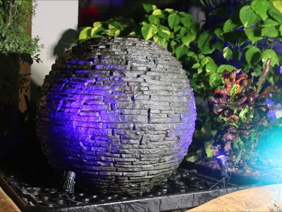 DIY Aquascape Stacked Slate Sphere Landscape Fountain Install