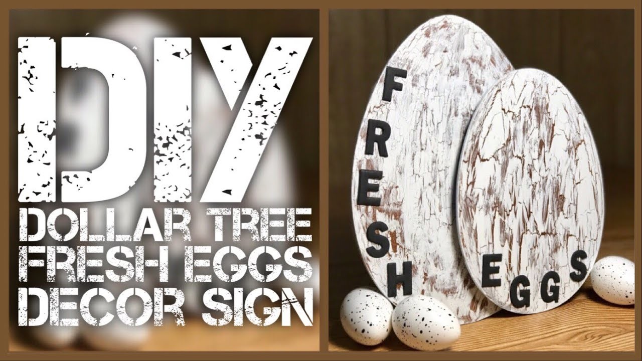 Diy Dollar Tree Fresh Eggs Farmhouse Sign Diy Crackle Paint Egg Wall Or Counter Kitchen Decor