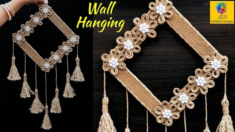 DIY Easy Room Decor Jute Wall Hanging | Showpiece Making Using Jute | Jute Rope Craft Idea