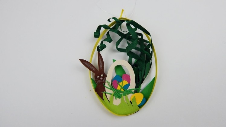 Easter decoration egg with bunny DIY papercraft Osterdekoration Ei Hase