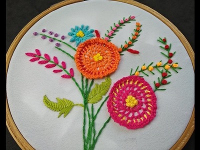 Hand Embroidery | Buttonhole Flower Embroidery | Flower Embroidery Tutorial For Beginners