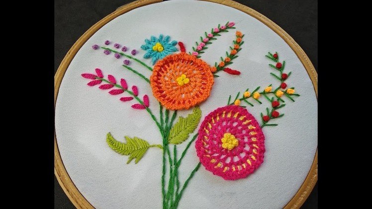 Hand Embroidery | Buttonhole Flower Embroidery | Flower Embroidery Tutorial For Beginners