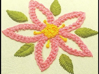 Hand Embroidery Flower design | Flower Embroidery Design Tutorial