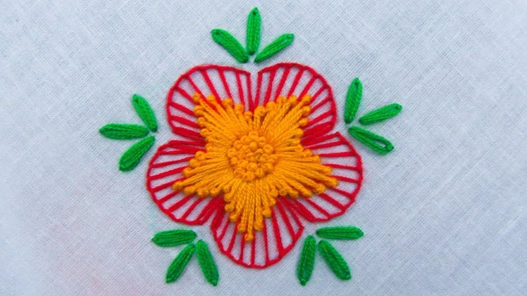 Hand embroidery, Latest flower embroidery design tutorial,flower embroidery