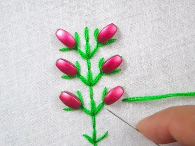 Hand Embroidery, Modern Hand Embroidery Design with Beads, Border Design