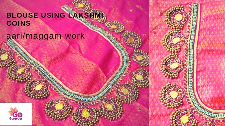Latest Lakshmi Coin Maggam Work Bridal Blouse Designs | Aari Embroidery Work