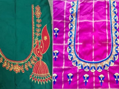 Latest Thread Embroidery Work Blouse Back Neck Designs|Hand Embroidery|Blouse DesignsFor Pattu Saree