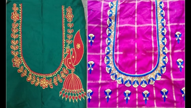 Latest Thread Embroidery Work Blouse Back Neck Designs|Hand Embroidery|Blouse DesignsFor Pattu Saree