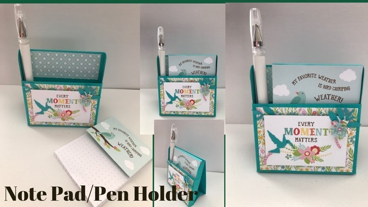 Note Pad.Pen Holder using Product From Our April Kit