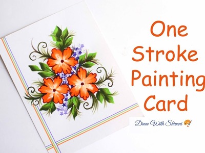 One Stroke Painting Greeting Card. Easy Acrylic Painting Flowers. Most satisfying Video