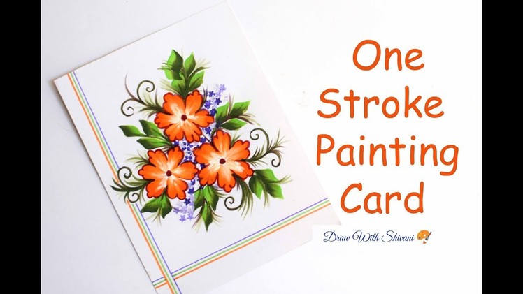 One Stroke Painting Greeting Card. Easy Acrylic Painting Flowers. Most satisfying Video