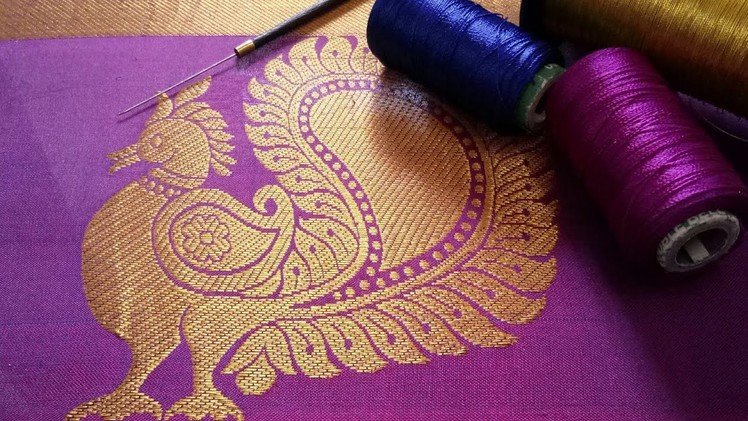Peacock Aari work embroidery #aariworktutorial #peacockembroidery