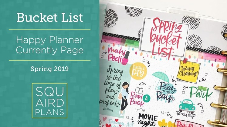 Spring Bucket List :: Currently Page :: Happy Planner Horizontal Layout