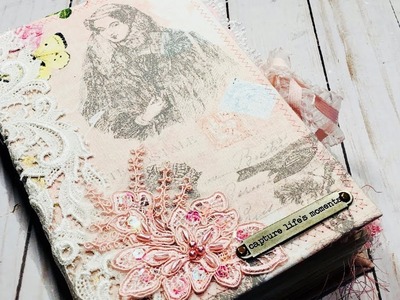 Vintage Bird and Roses Shabby Journal