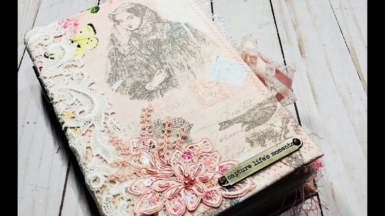Vintage Bird and Roses Shabby Journal