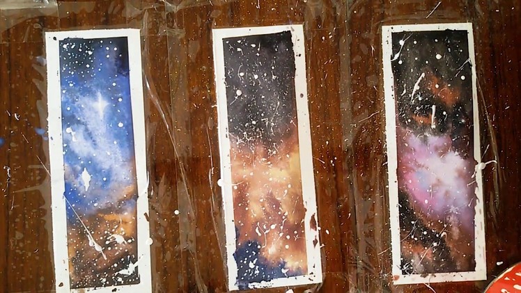 Watercolor Drawing Easy Diy Galaxy Bookmarks | Drawing easy Bookmark Ideas |