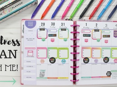 Wellness.Fitness Plan With Me! Jan 29th - Feb 4th | Classic Size HAPPY PLANNER | At Home With Quita