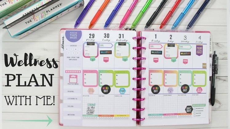 Wellness.Fitness Plan With Me! Jan 29th - Feb 4th | Classic Size HAPPY PLANNER | At Home With Quita