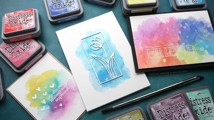 3 Ways to Watercolor with Distress Oxide Inks