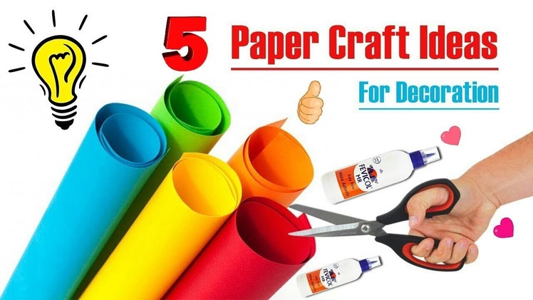 5 diy room decor idea with paper | Paper Craft for Room Decoration