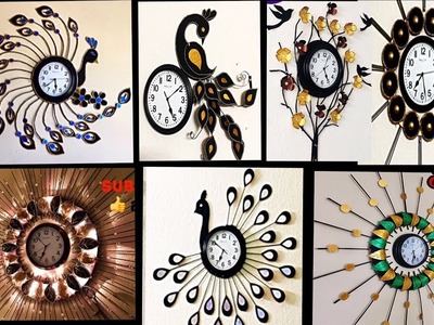 7 wall clock.Waste material craft ideas.craft work.handmade.homemade  wall hanging.Fashion pixies