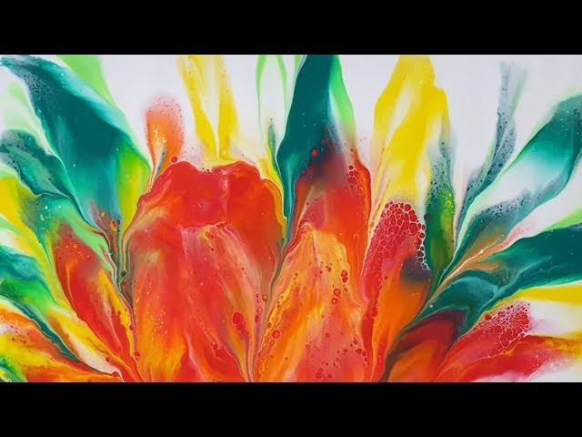 (70) Acrylic Pouring _ The flower garden dip technique_ Designer Gemma77