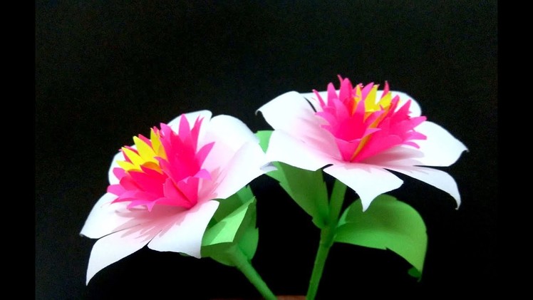 Beautiful DIY PAPER CRAFT. how to make beautiful paper flower design.kagaj ka phool kaise banaye