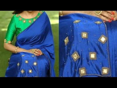 Beautiful party wear saree design using with normal needle