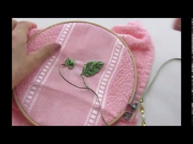 BORDADO- Embroidery with ribbons leaves