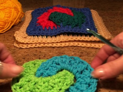 Crochet a 2 ring block - stash buster