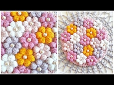 CROCHET  Flower EASY  tutorial DIY 3d crochet flowers