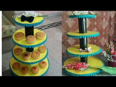 Diy cupcake stand from cardbord |art and craft| easy and the cutest diy