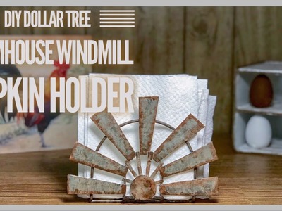 DIY Dollar Tree Farmhouse Windmill Napkin Holder - Budget Friendly Rustic Kitchen Decor DIY