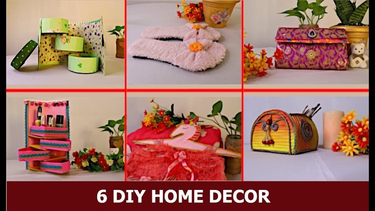 DIY Home Decor Using Waste | 6 Easy Craft Ideas | Best cardboard box craft idea By Aloha Crafts